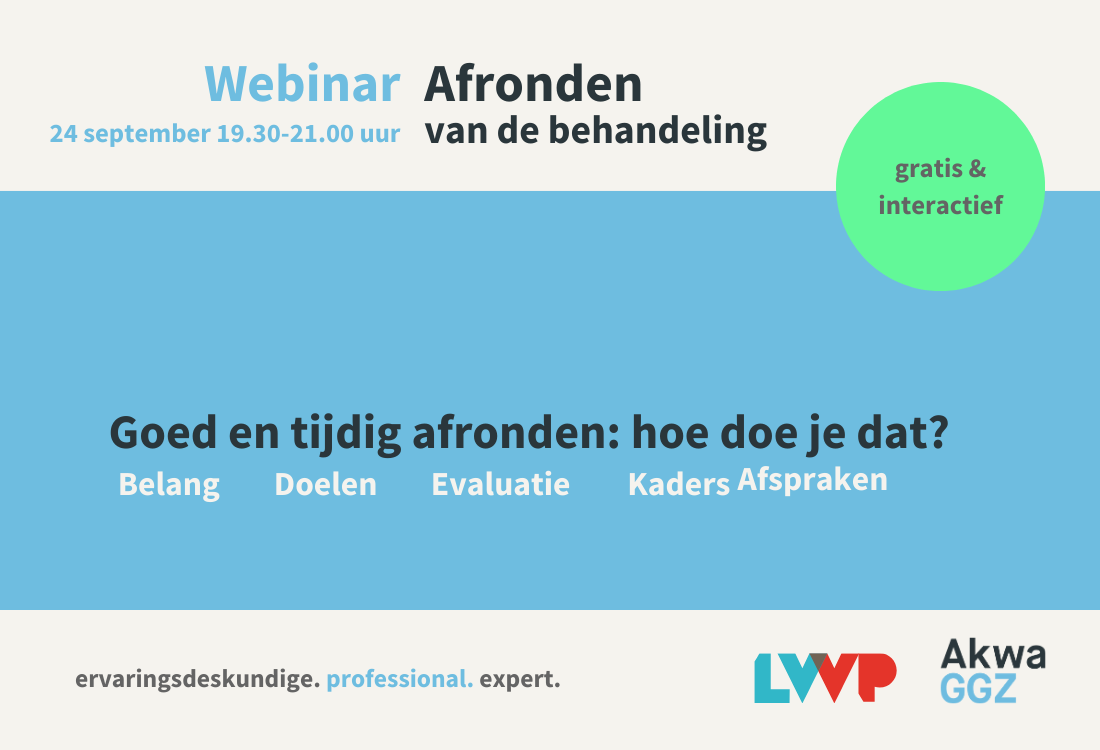 Gratis webinar ‘Afronden van de behandeling’